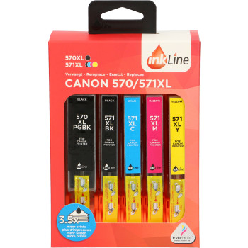 Inkline Canon Cartouches d'Encre 570 - 571XL - 5-pack
