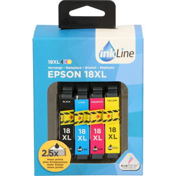 Inkline Epson Cartouches d'Encre 18XL - 4 pack